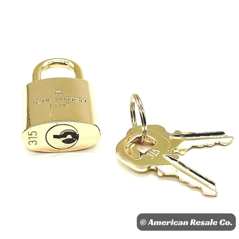 Authentic Vintage Louis Vuitton #318 Gold Padlock Lock & 2 keys LV - Picture 4 of 7